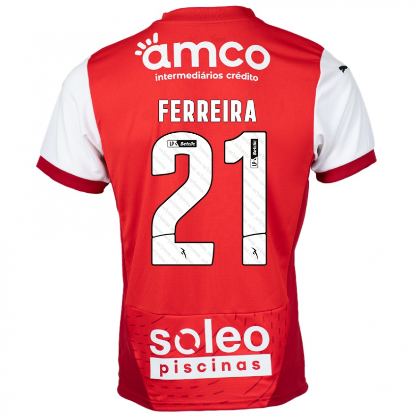 Bambino Maglia Ana Carolina Ferreira #21 Rosso Bianco Kit Gara Home 2024/25 Maglietta