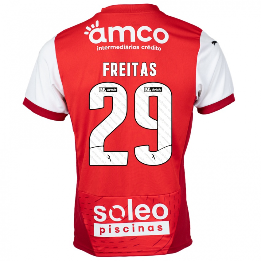 Bambino Maglia Mylena Freitas #29 Rosso Bianco Kit Gara Home 2024/25 Maglietta