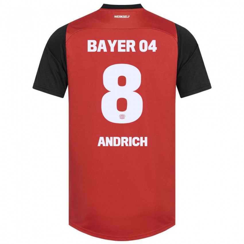 Bambino Maglia Robert Andrich #8 Rosso Nero Kit Gara Home 2024/25 Maglietta