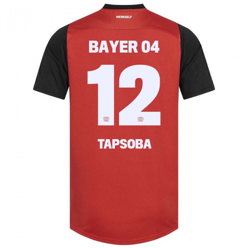 Bambino Maglia Edmond Tapsoba #12 Rosso Nero Kit Gara Home 2024/25 Maglietta