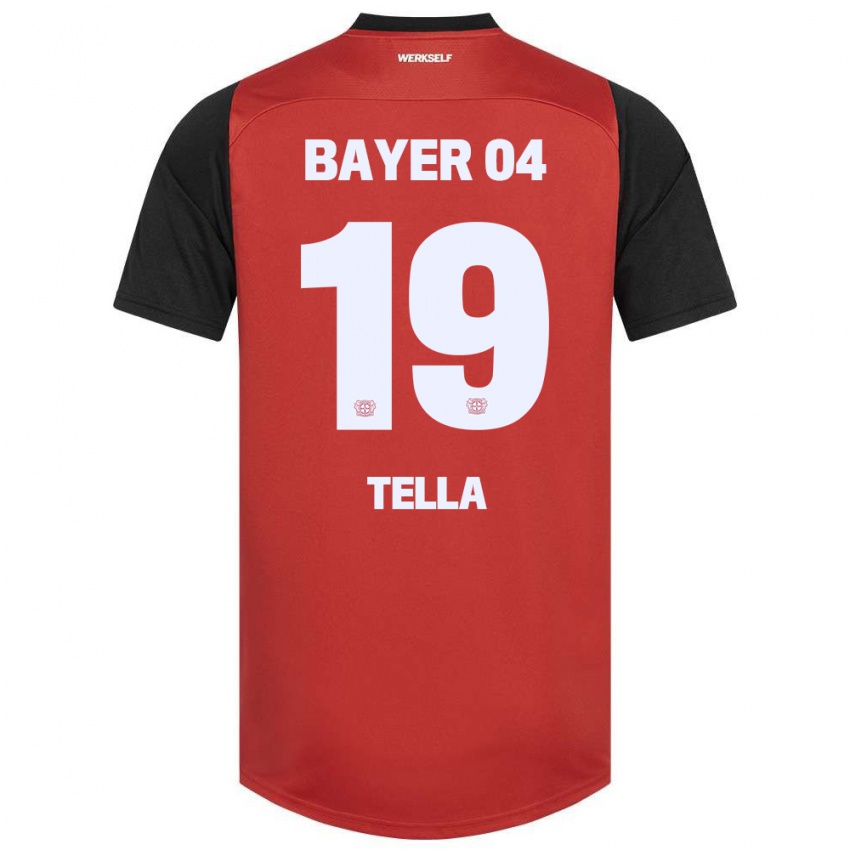 Bambino Maglia Nathan Tella #19 Rosso Nero Kit Gara Home 2024/25 Maglietta