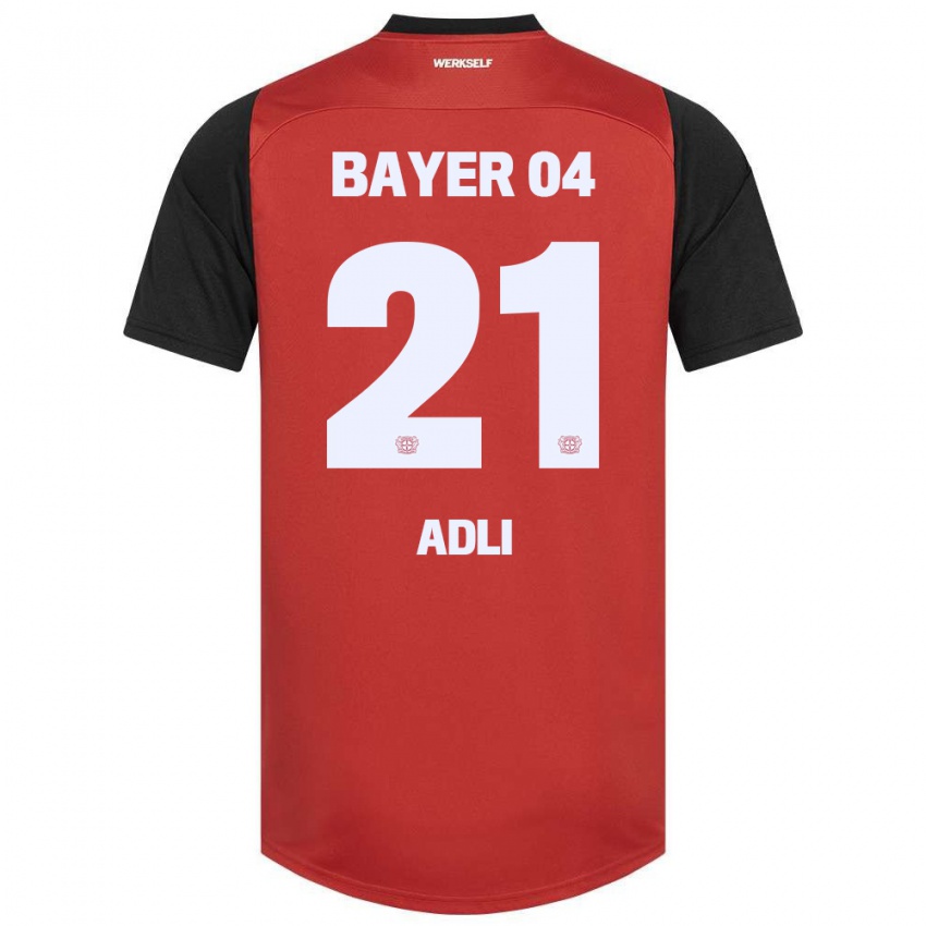 Bambino Maglia Amine Adli #21 Rosso Nero Kit Gara Home 2024/25 Maglietta