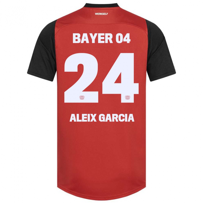 Bambino Maglia Aleix García #24 Rosso Nero Kit Gara Home 2024/25 Maglietta