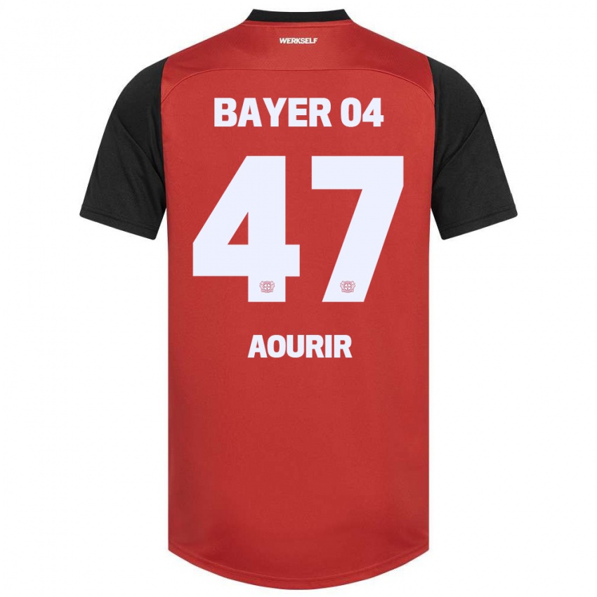 Bambino Maglia Ayman Aourir #47 Rosso Nero Kit Gara Home 2024/25 Maglietta