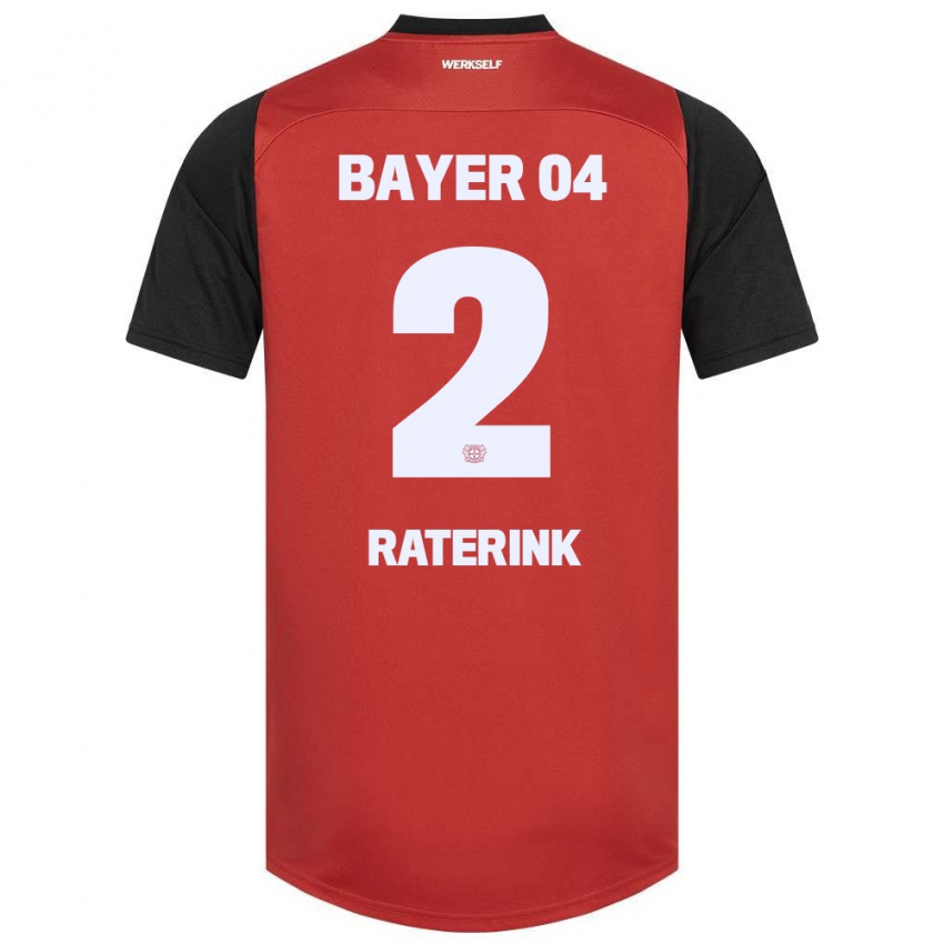 Bambino Maglia Othniël Raterink #2 Rosso Nero Kit Gara Home 2024/25 Maglietta