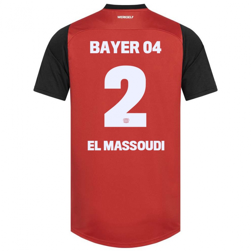 Bambino Maglia Nassim El Massoudi #2 Rosso Nero Kit Gara Home 2024/25 Maglietta