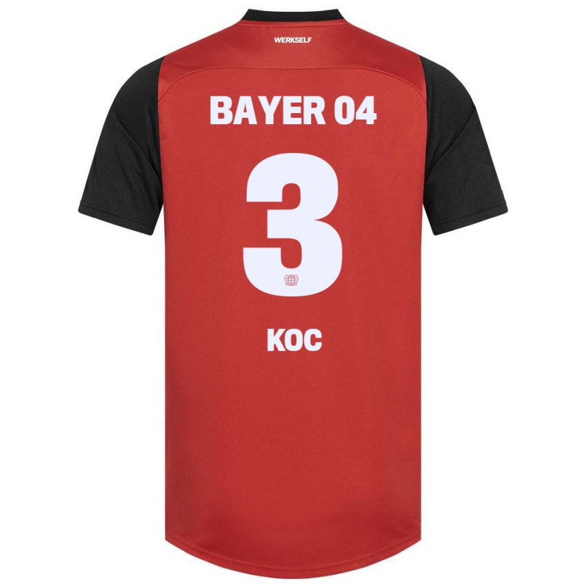 Bambino Maglia Halil Koc #3 Rosso Nero Kit Gara Home 2024/25 Maglietta