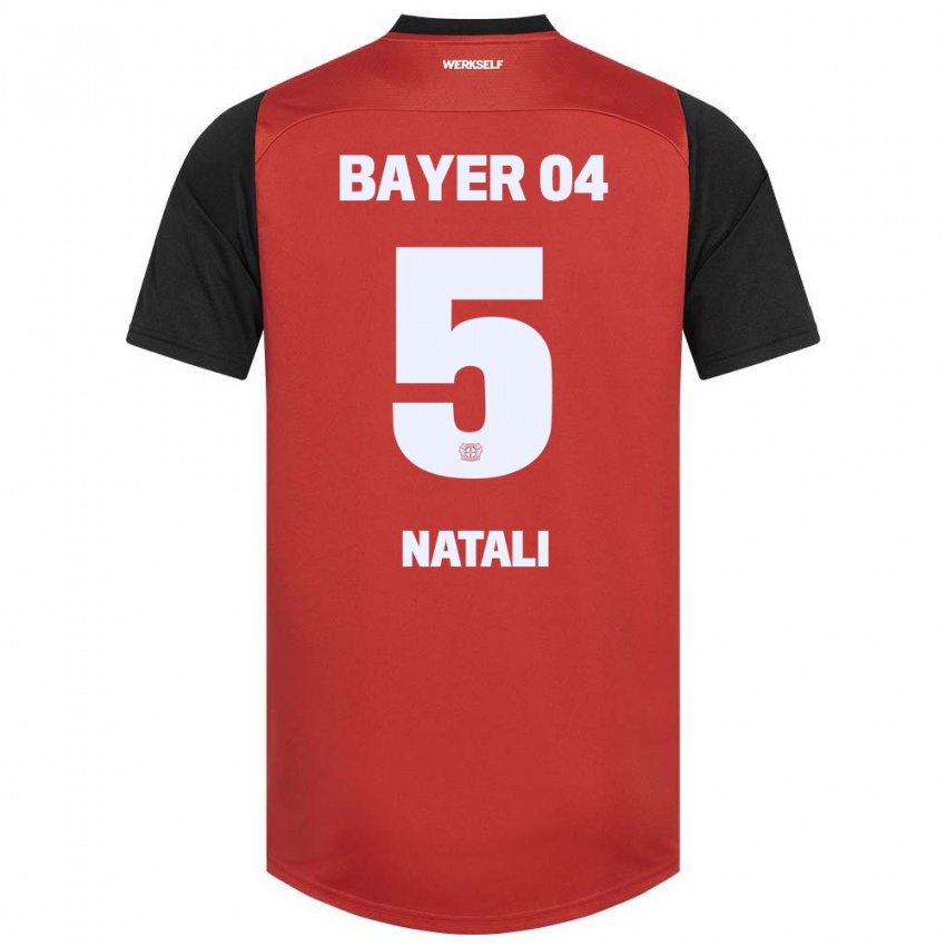 Bambino Maglia Andrea Natali #5 Rosso Nero Kit Gara Home 2024/25 Maglietta