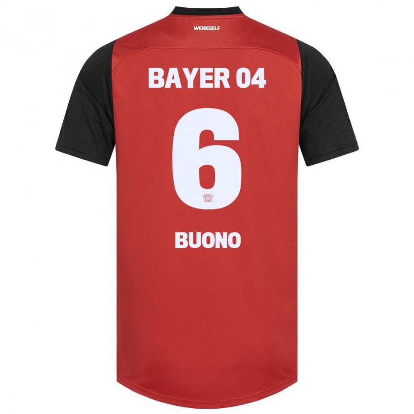 Bambino Maglia Francesco Buono #6 Rosso Nero Kit Gara Home 2024/25 Maglietta