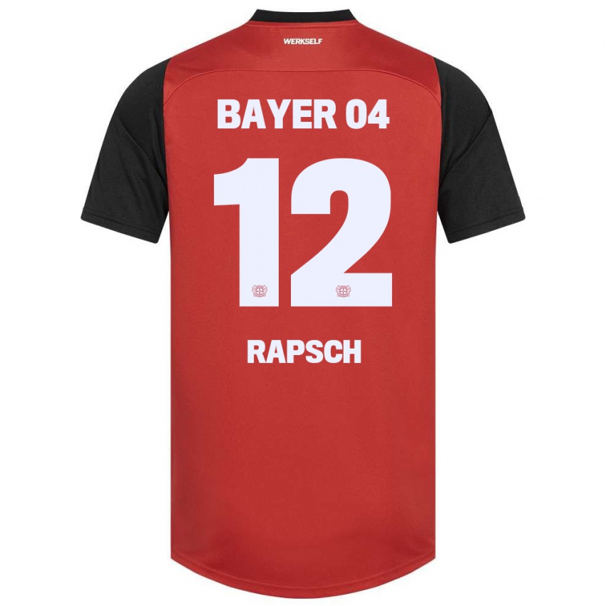 Bambino Maglia Simeon Rapsch #12 Rosso Nero Kit Gara Home 2024/25 Maglietta