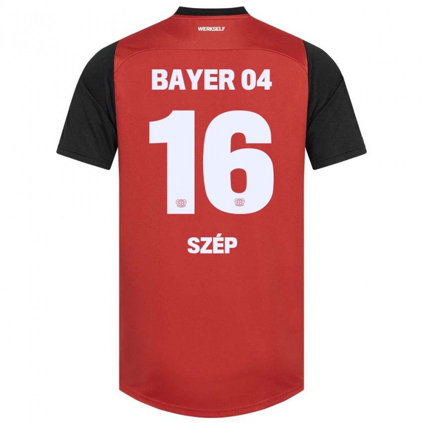 Bambino Maglia Márton Szép #16 Rosso Nero Kit Gara Home 2024/25 Maglietta