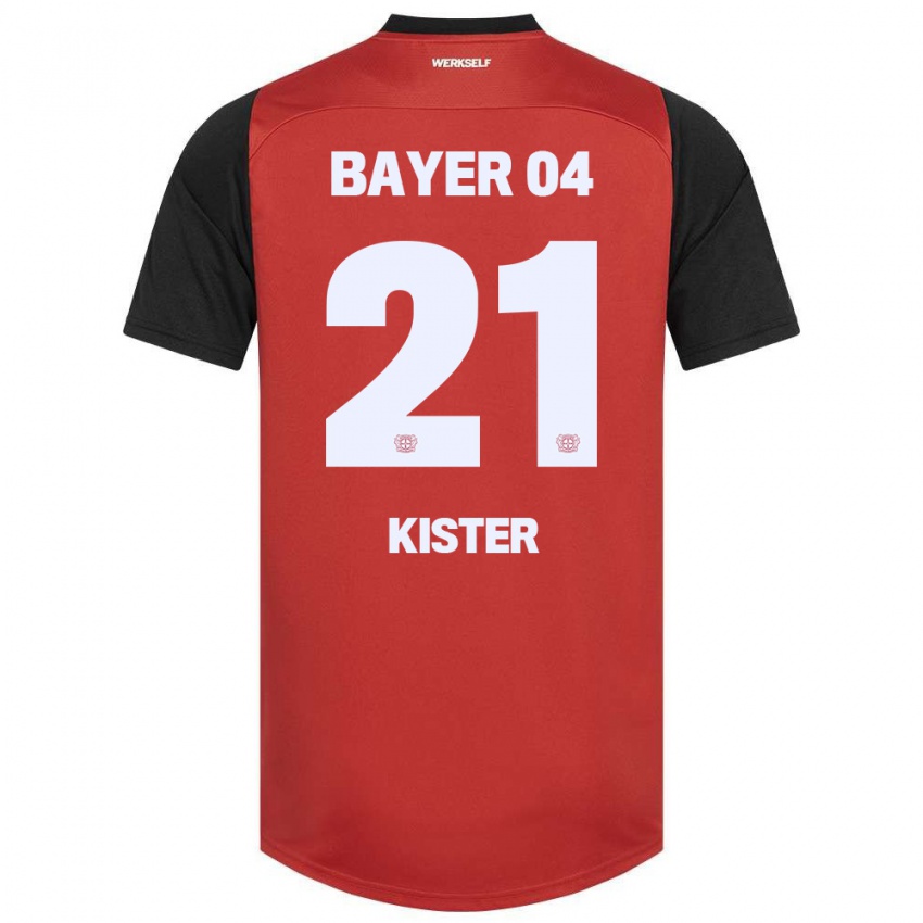 Bambino Maglia Akim Kister #21 Rosso Nero Kit Gara Home 2024/25 Maglietta