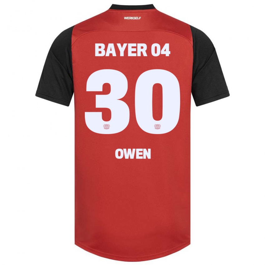 Bambino Maglia Emmanuel Owen #30 Rosso Nero Kit Gara Home 2024/25 Maglietta