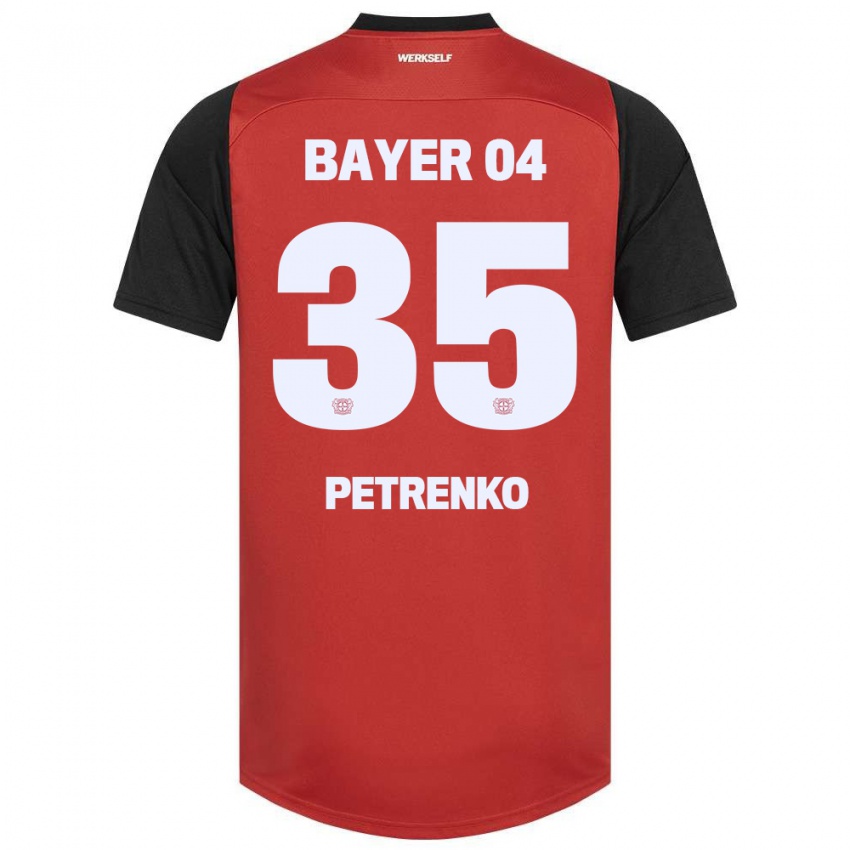 Bambino Maglia Oleksandr Petrenko #35 Rosso Nero Kit Gara Home 2024/25 Maglietta