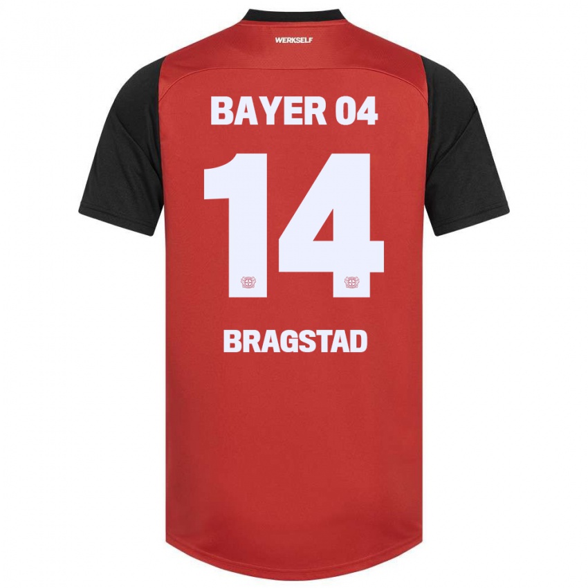 Bambino Maglia Emilie Bragstad #14 Rosso Nero Kit Gara Home 2024/25 Maglietta