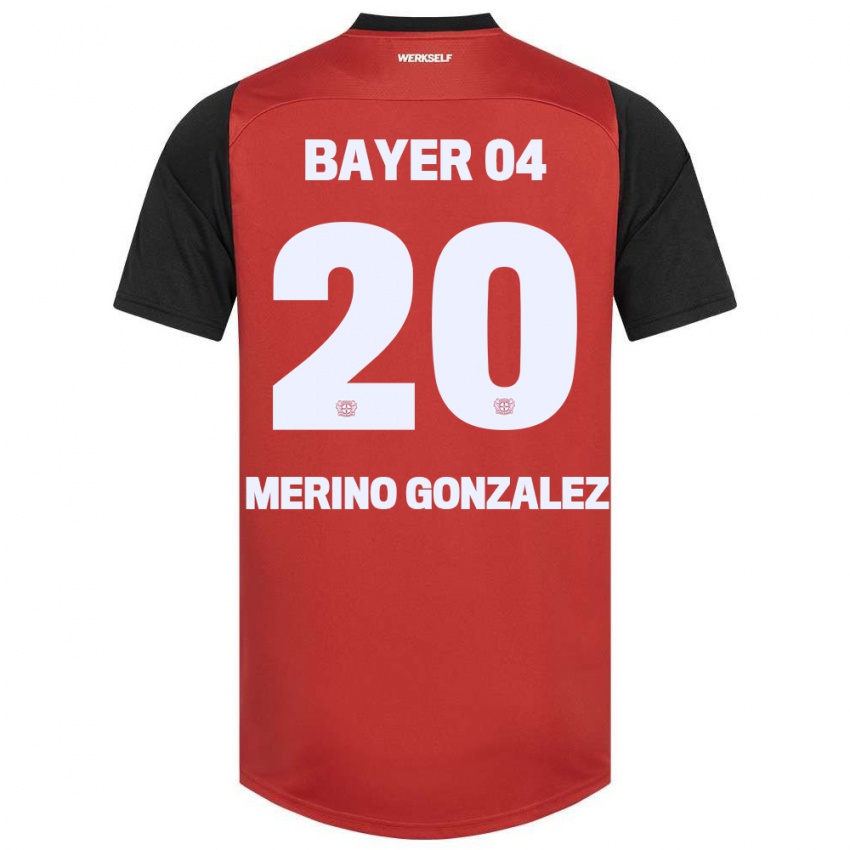 Bambino Maglia Estrella Merino Gonzalez #20 Rosso Nero Kit Gara Home 2024/25 Maglietta