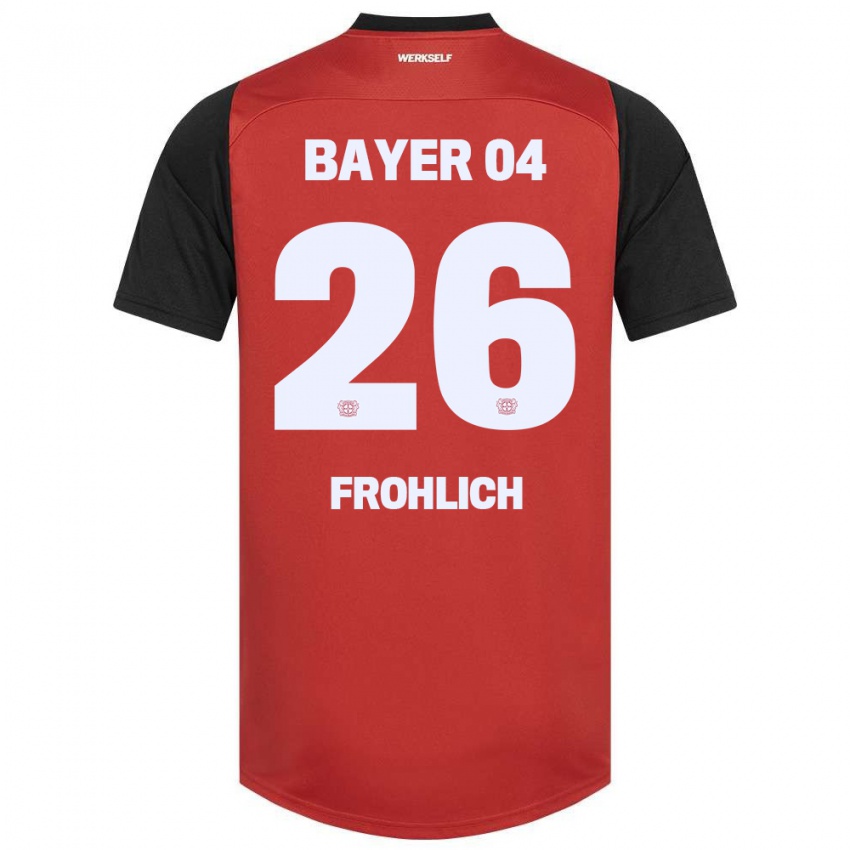 Bambino Maglia Clara Fröhlich #26 Rosso Nero Kit Gara Home 2024/25 Maglietta