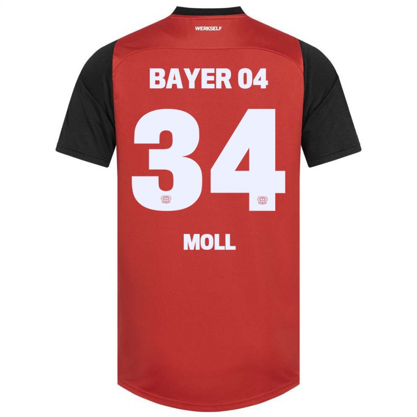 Bambino Maglia Anne Moll #34 Rosso Nero Kit Gara Home 2024/25 Maglietta