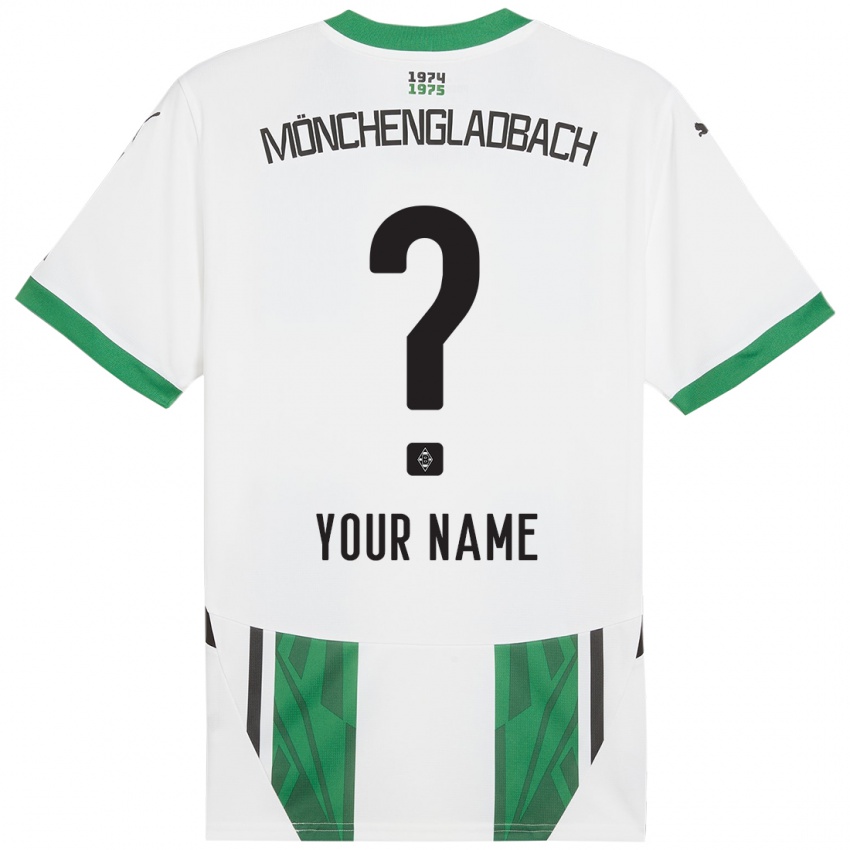 Bambino Maglia Il Tuo Nome #0 Bianco Verde Kit Gara Home 2024/25 Maglietta