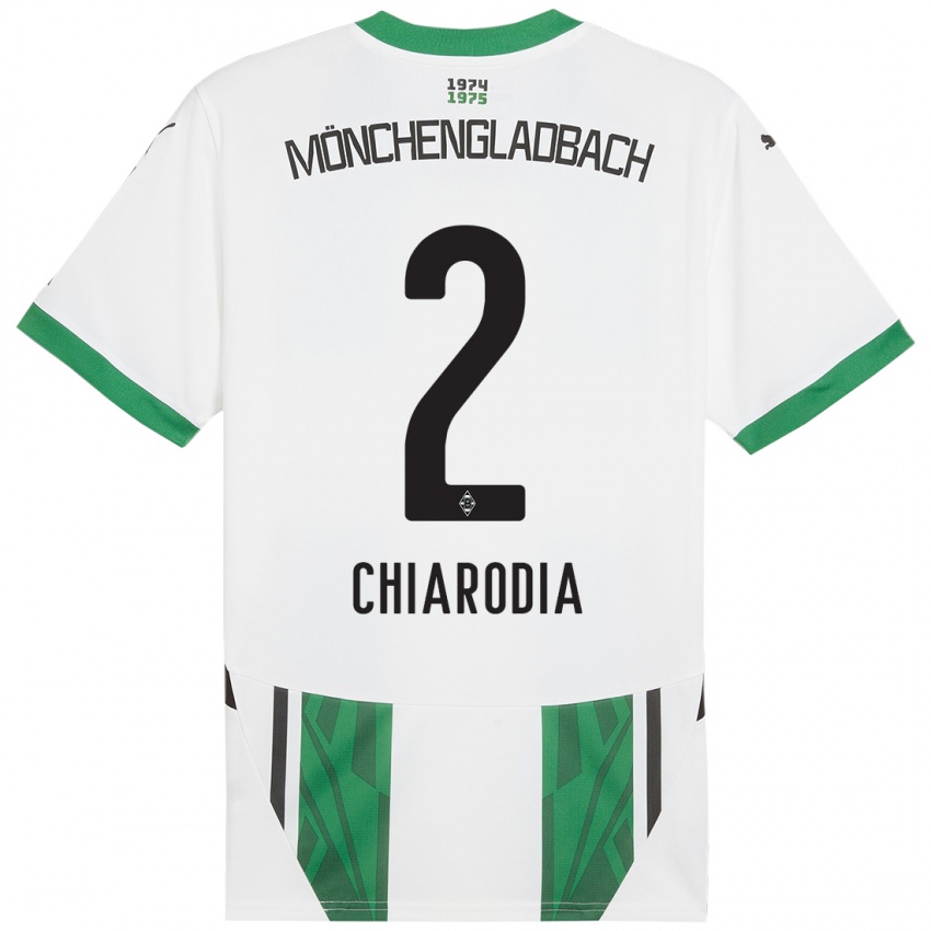 Bambino Maglia Fabio Chiarodia #2 Bianco Verde Kit Gara Home 2024/25 Maglietta