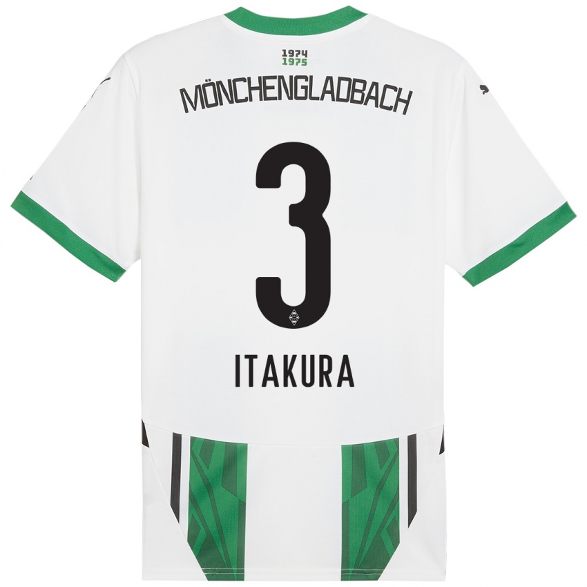 Bambino Maglia Ko Itakura #3 Bianco Verde Kit Gara Home 2024/25 Maglietta