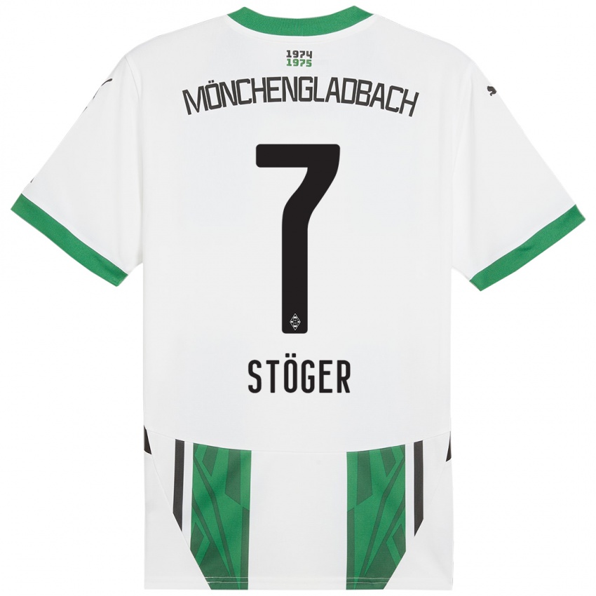 Bambino Maglia Kevin Stöger #7 Bianco Verde Kit Gara Home 2024/25 Maglietta