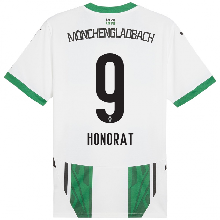 Bambino Maglia Franck Honorat #9 Bianco Verde Kit Gara Home 2024/25 Maglietta