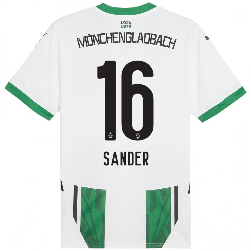 Bambino Maglia Philipp Sander #16 Bianco Verde Kit Gara Home 2024/25 Maglietta