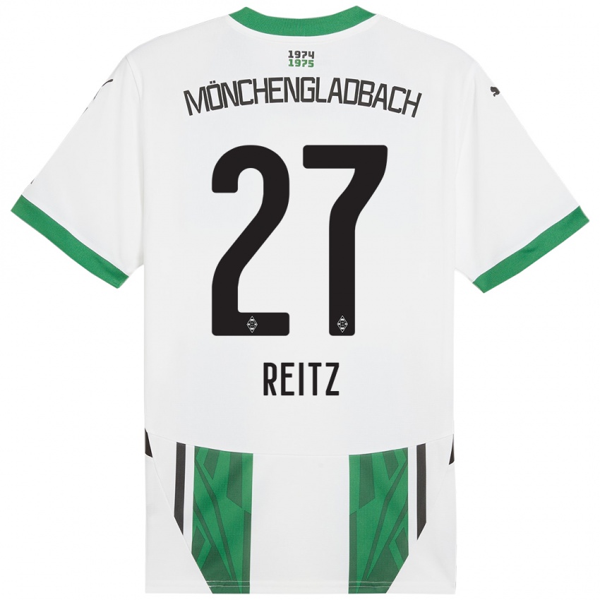 Bambino Maglia Rocco Reitz #27 Bianco Verde Kit Gara Home 2024/25 Maglietta