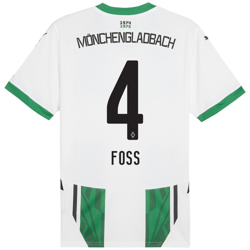 Bambino Maglia Jonathan Foss #4 Bianco Verde Kit Gara Home 2024/25 Maglietta