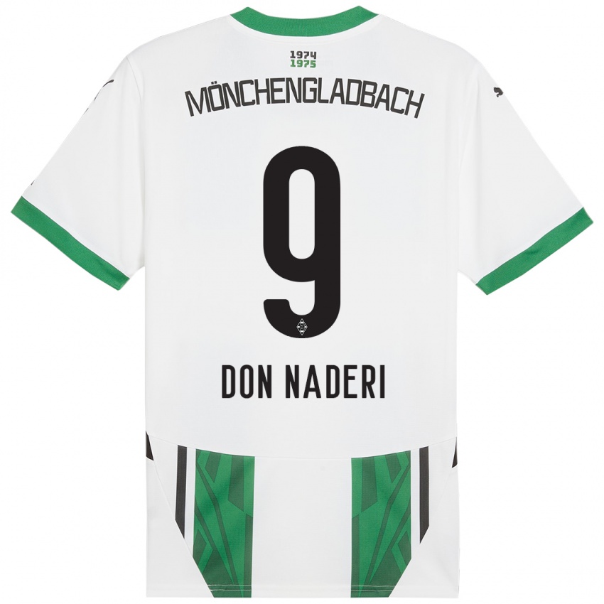 Bambino Maglia Ryan Don Naderi #9 Bianco Verde Kit Gara Home 2024/25 Maglietta