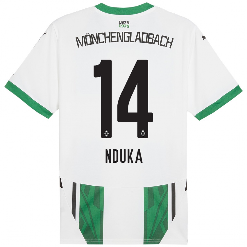 Bambino Maglia Michael Nduka #14 Bianco Verde Kit Gara Home 2024/25 Maglietta