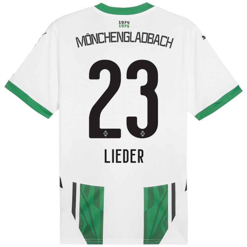 Bambino Maglia Michel Lieder #23 Bianco Verde Kit Gara Home 2024/25 Maglietta