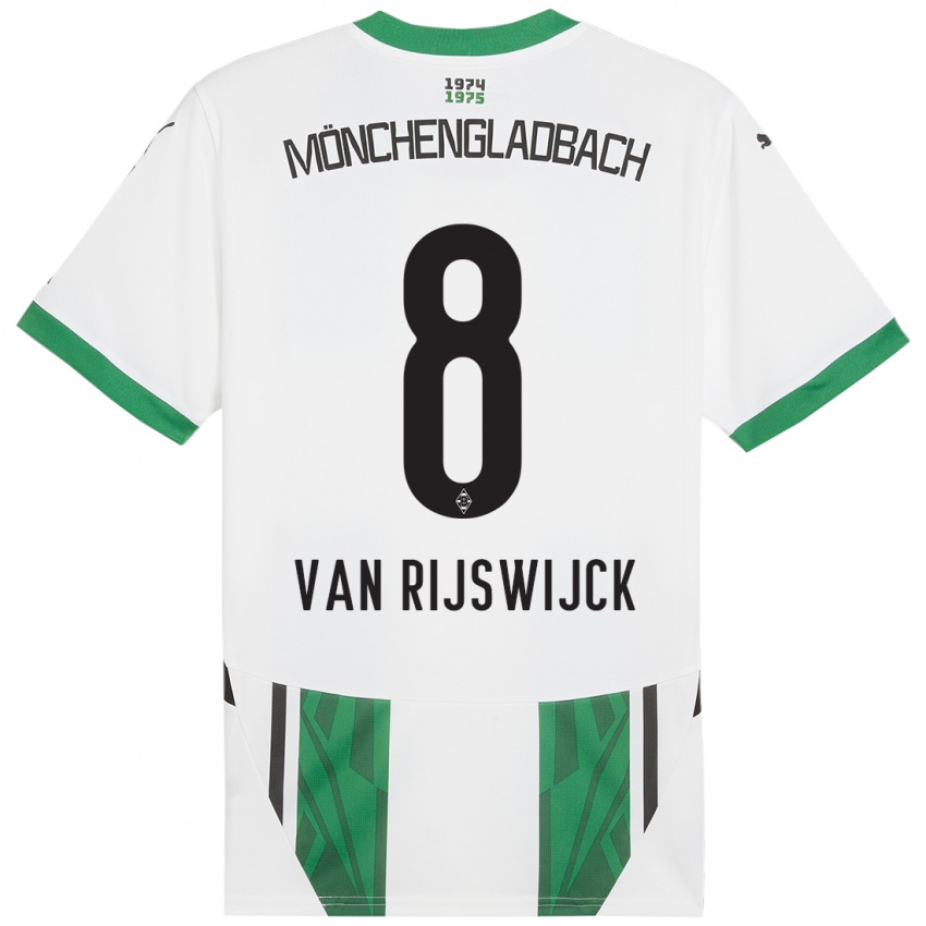 Bambino Maglia Britt Van Rijswijck #8 Bianco Verde Kit Gara Home 2024/25 Maglietta