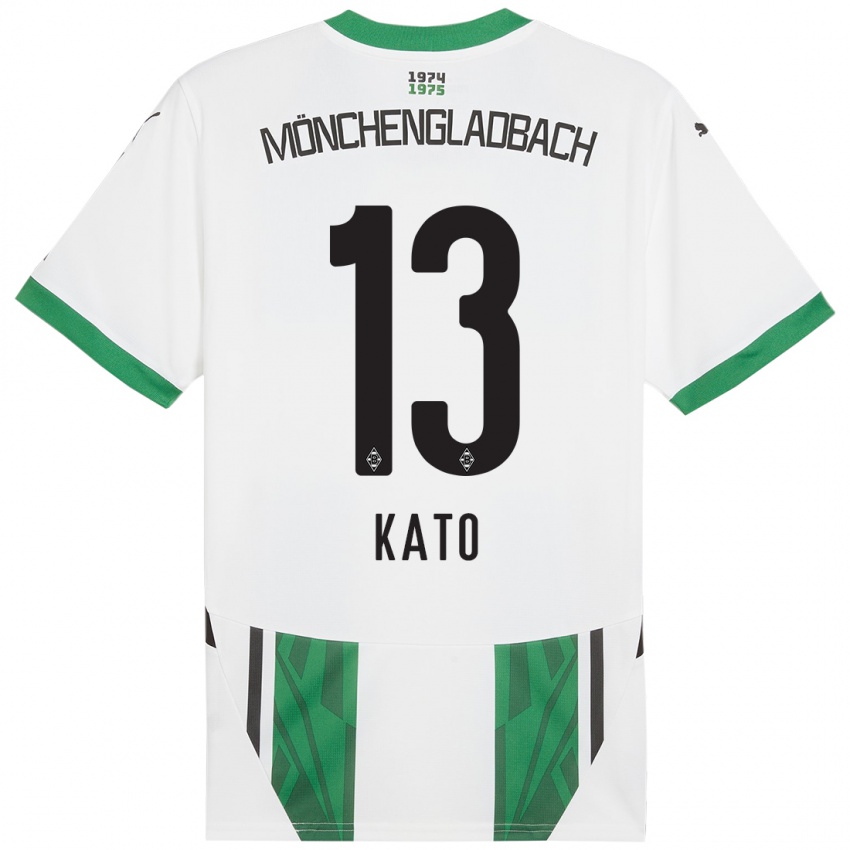 Bambino Maglia Mizuho Kato #13 Bianco Verde Kit Gara Home 2024/25 Maglietta