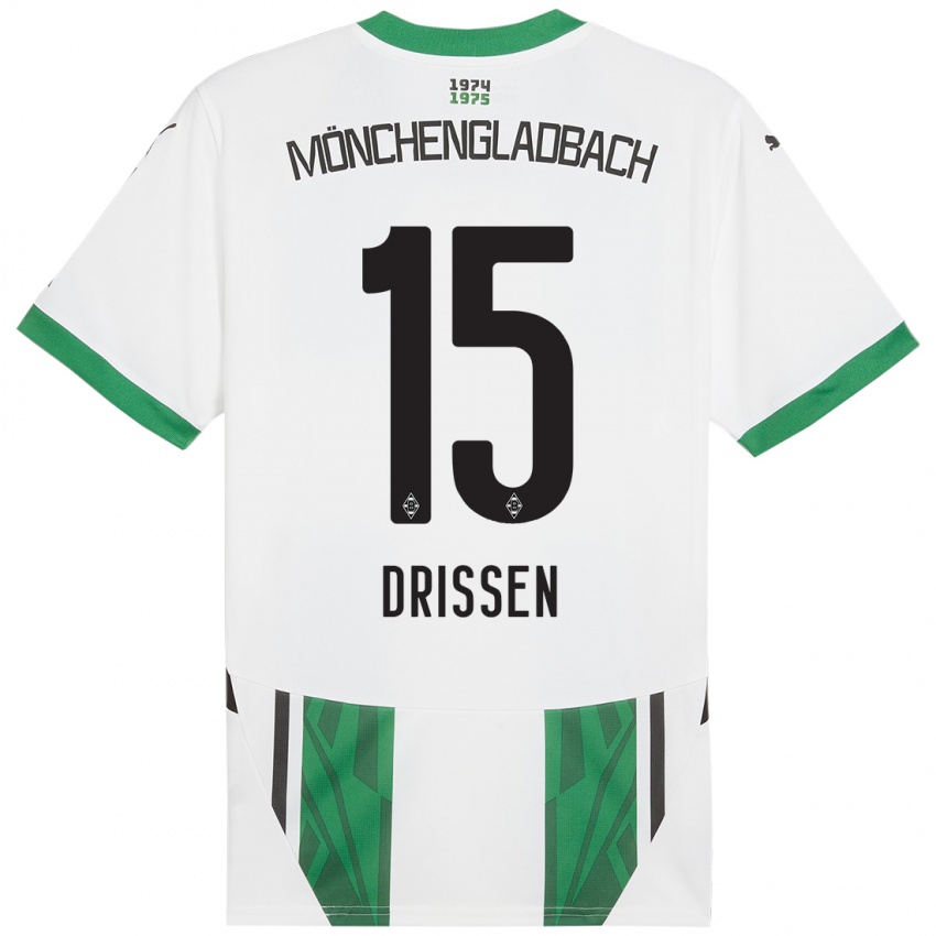 Bambino Maglia Sam Drissen #15 Bianco Verde Kit Gara Home 2024/25 Maglietta