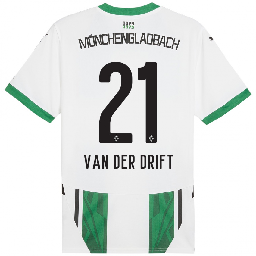 Bambino Maglia Suus Van Der Drift #21 Bianco Verde Kit Gara Home 2024/25 Maglietta