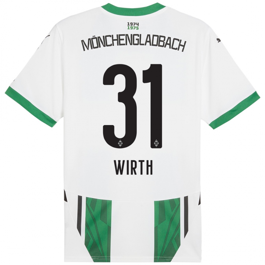 Bambino Maglia Linus Wirth #31 Bianco Verde Kit Gara Home 2024/25 Maglietta