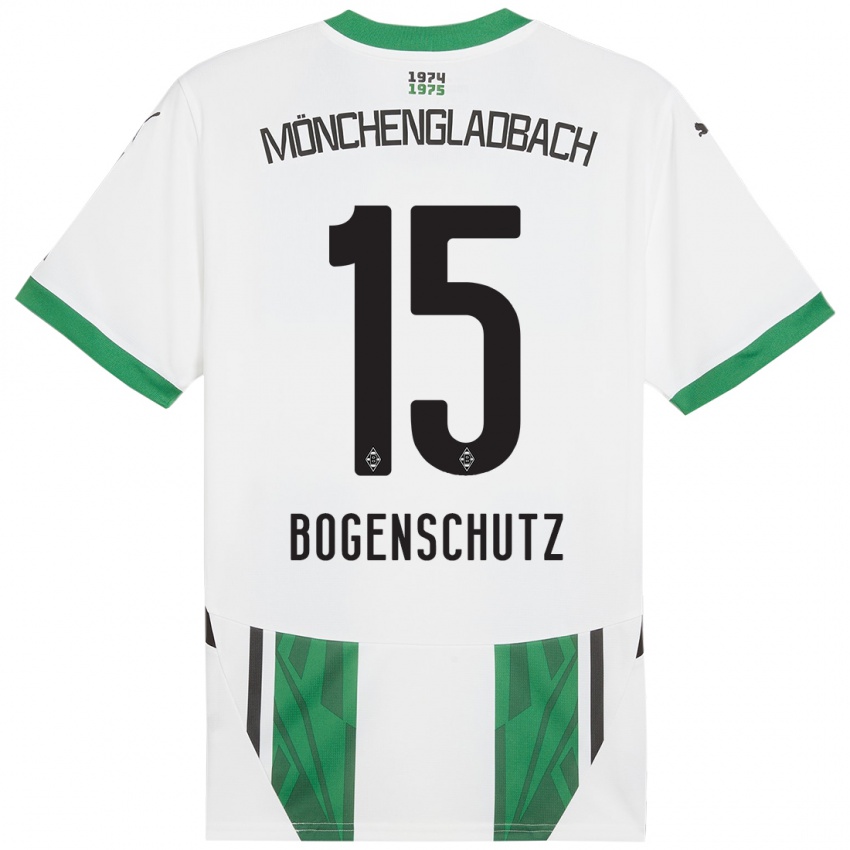 Bambino Maglia Kerstin Bogenschutz #15 Bianco Verde Kit Gara Home 2024/25 Maglietta