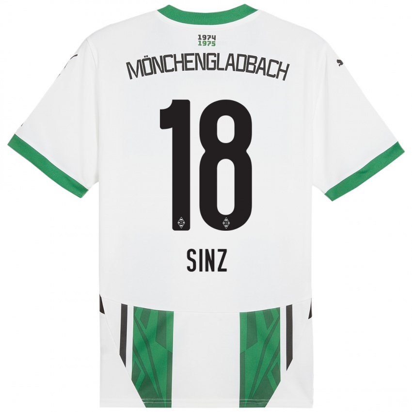 Bambino Maglia Michelle Sinz #18 Bianco Verde Kit Gara Home 2024/25 Maglietta