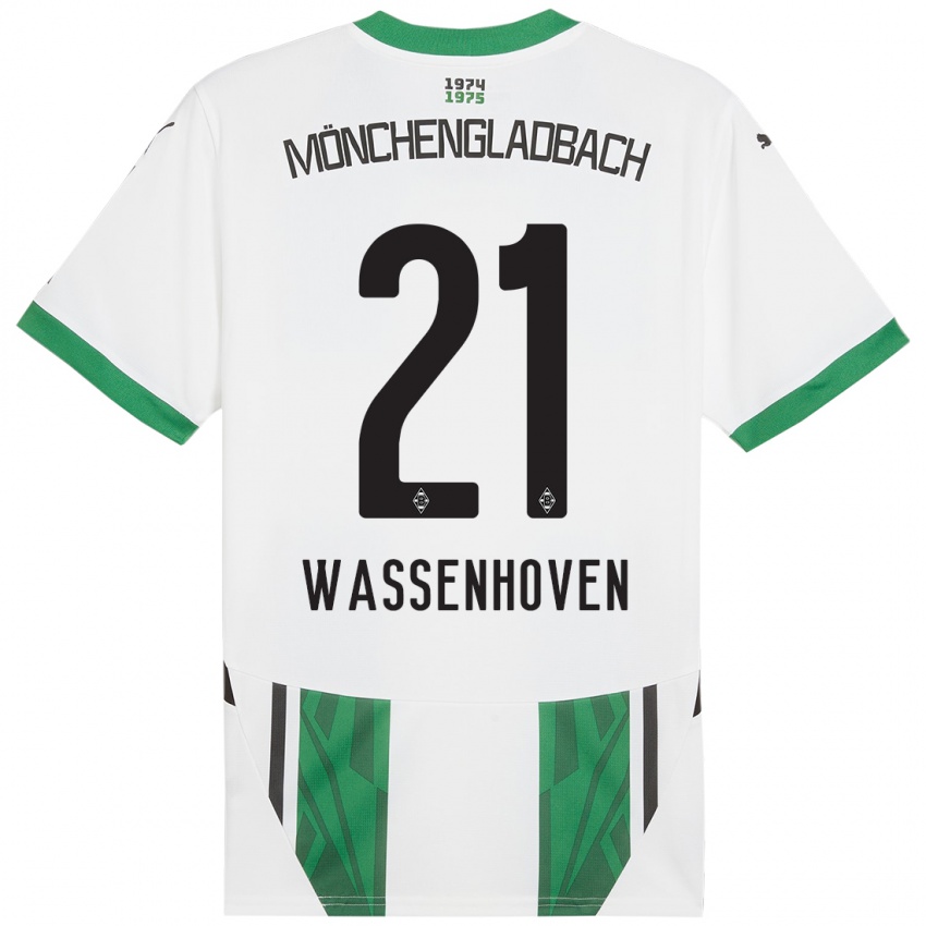 Bambino Maglia Michelle Wassenhoven #21 Bianco Verde Kit Gara Home 2024/25 Maglietta