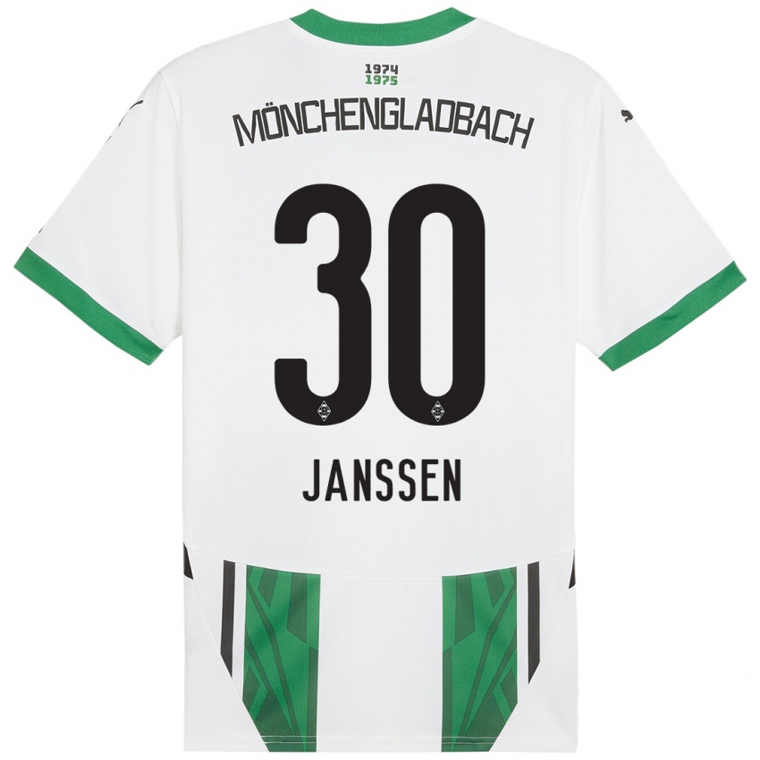 Bambino Maglia Annalena Janssen #30 Bianco Verde Kit Gara Home 2024/25 Maglietta