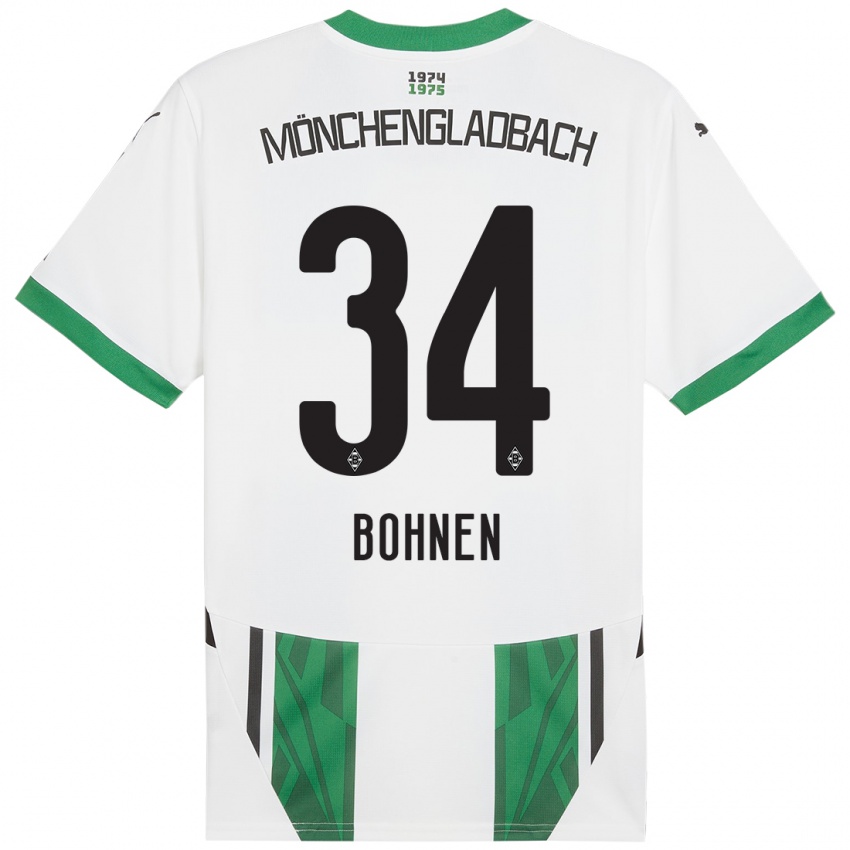 Bambino Maglia Bohnen #34 Bianco Verde Kit Gara Home 2024/25 Maglietta