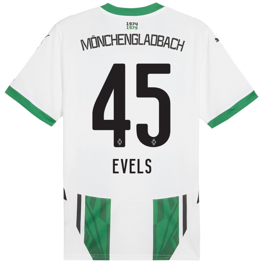 Bambino Maglia Emily Evels #45 Bianco Verde Kit Gara Home 2024/25 Maglietta