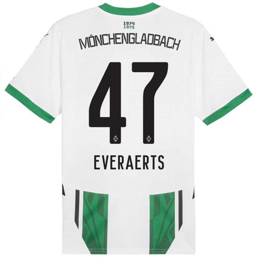 Bambino Maglia Kim Everaerts #47 Bianco Verde Kit Gara Home 2024/25 Maglietta