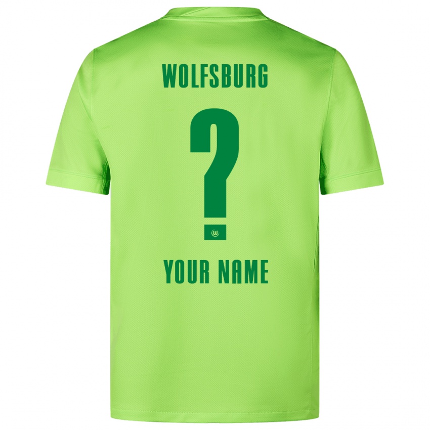 Bambino Maglia Il Tuo Nome #0 Verde Fluorescente Kit Gara Home 2024/25 Maglietta