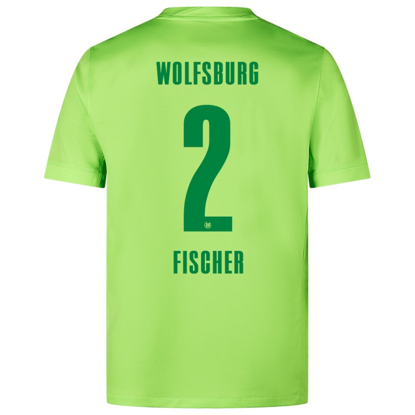 Bambino Maglia Kilian Fischer #2 Verde Fluorescente Kit Gara Home 2024/25 Maglietta