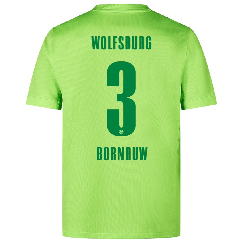 Bambino Maglia Sebastiaan Bornauw #3 Verde Fluorescente Kit Gara Home 2024/25 Maglietta