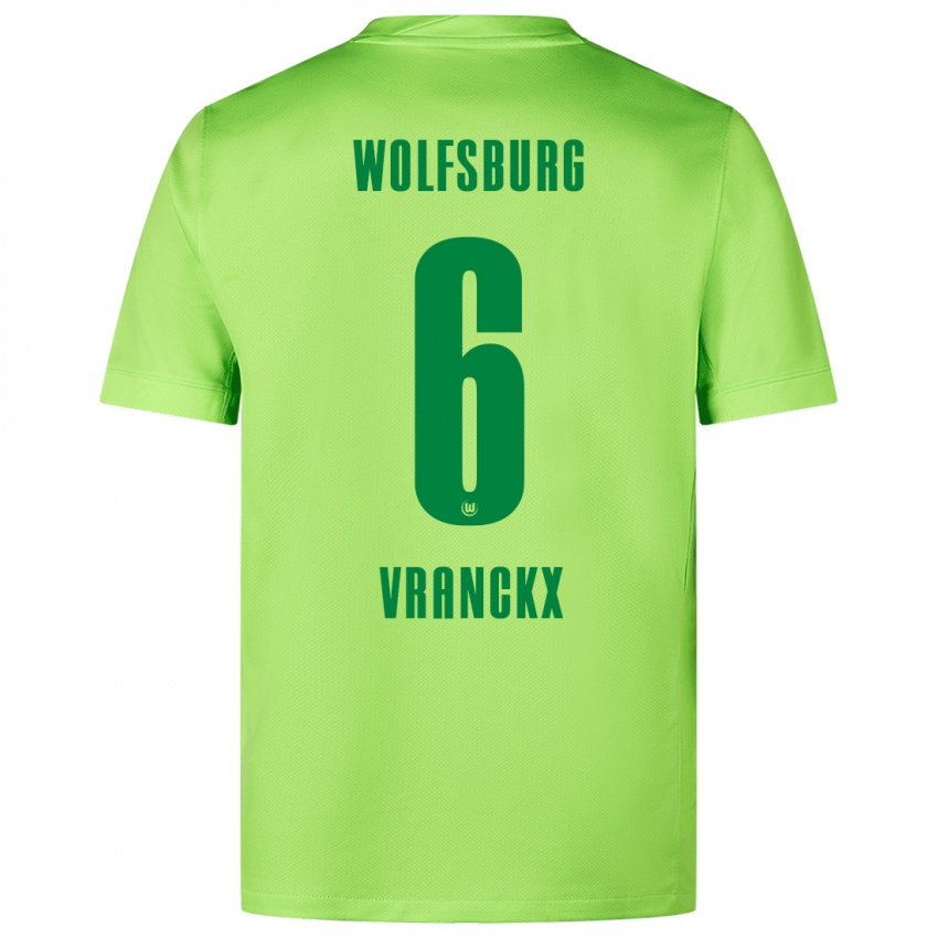 Bambino Maglia Aster Vranckx #6 Verde Fluorescente Kit Gara Home 2024/25 Maglietta