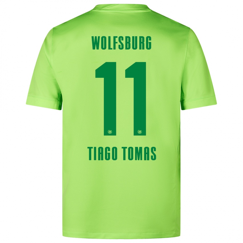 Bambino Maglia Tiago Tomás #11 Verde Fluorescente Kit Gara Home 2024/25 Maglietta